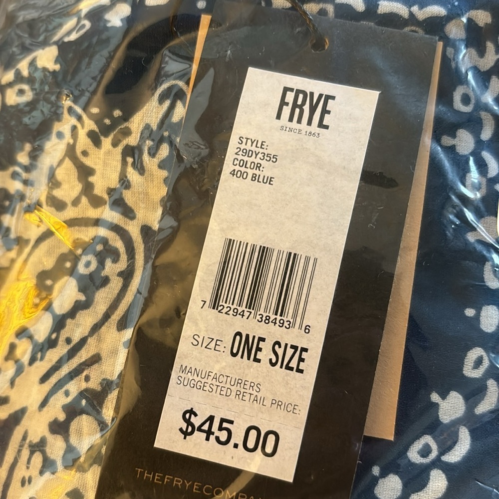 Frye Unisex Blue and White Bandana - Picture 4 of 8